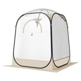 Pop up Sports Tent, 50x50 in Clear Bubble Tent for 1 Person, Waterproof Outdoor Pod with Floor Mat & Top Cover