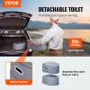 Portable Toilet for Camping, Porta Potty with 1.3 Gal Detachable Inner Bucket & Removable Paper Holder, Commode with Dual Lids