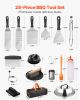 28PCS Griddle Accessories Kit, Flat Top Grill Accessory, Enlarged Spatula Gift Set, Stainless Steel Grilling Tools with Basting Cover, Tong
