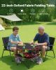 Folding Camping Table, Portable Outdoor Lightweight Picnic Table, 600D Oxford Fabric Waterproof Canvas Travel Beach Tables, with 4 Cup Holders
