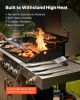 Grilling Accessories, 4PCS BBQ Grill Tool Set, Heavy Duty Stainless Steel Barbecue Tools, Kitchen Utensils with Tong, Spatula, Fork, Brush